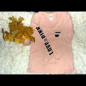 Victoria's Secret Pink Campus V-Neck Pocket Tee Shirt X-Small.